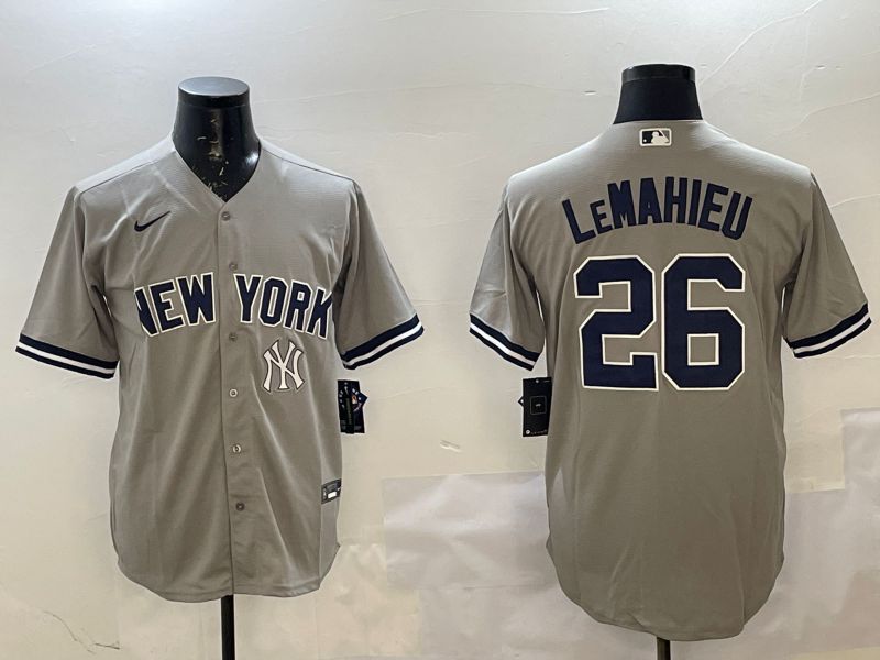 Men New York Yankees #26 Lemahieu Grey Game 2025 Nike MLB Jersey style 4->chicago cubs->MLB Jersey